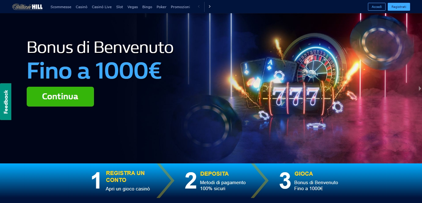 Pagina web di William Hill Pagina web di William Hill