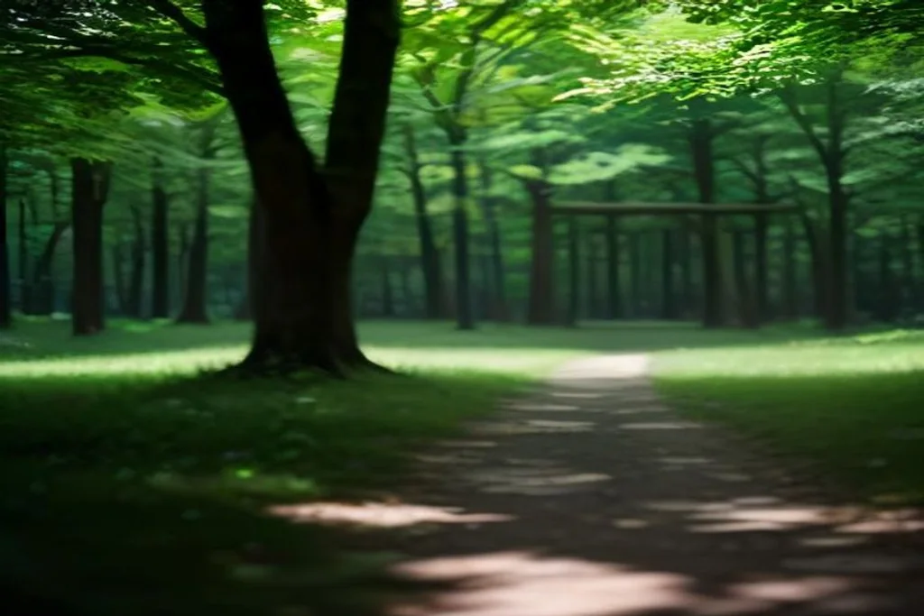 Panchina vuota su sentiero di parco all’alba con libro appoggiato, atmosfera serena