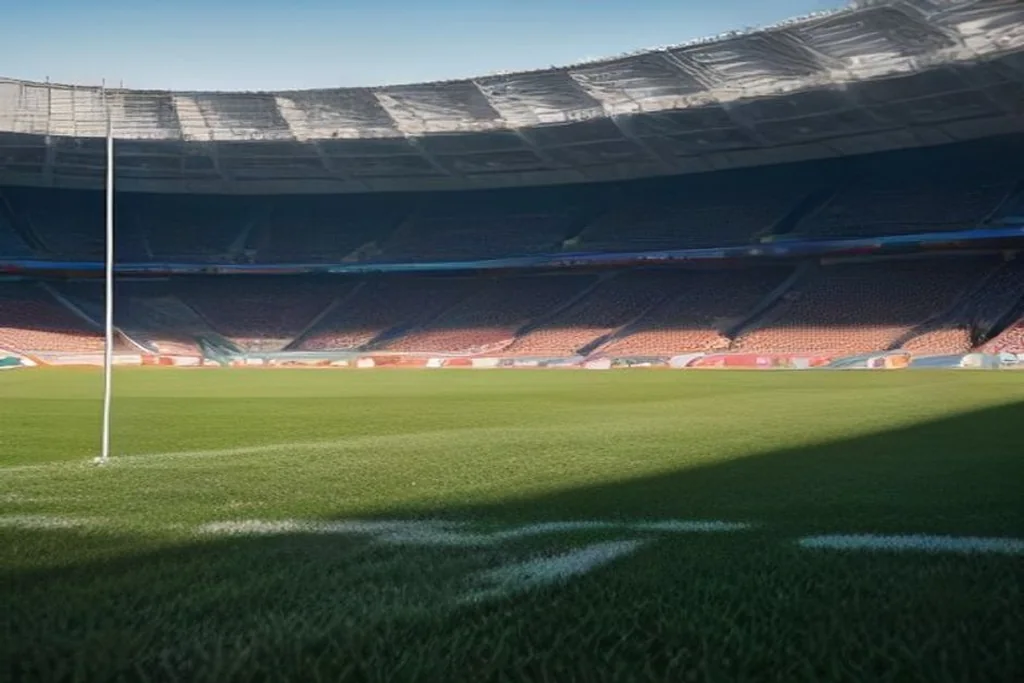 Biglietteria di uno stadio di calcio vuota con tornelli, pomeriggio sereno